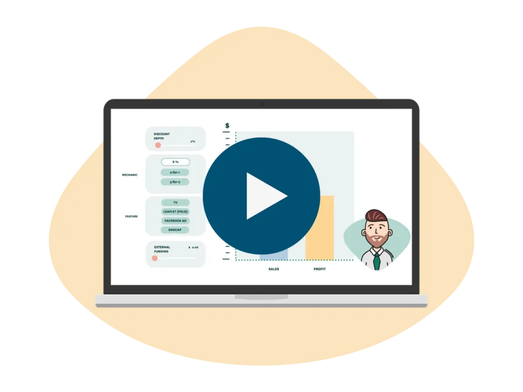 Illustration of laptop and play button